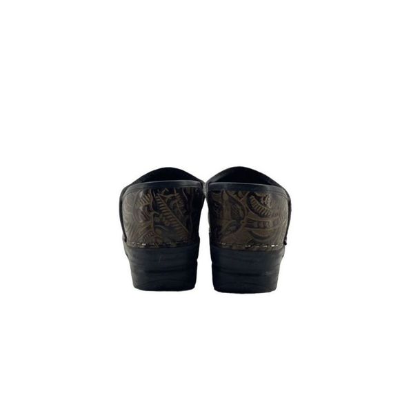 Dansko Tooled Embossed Professional Clogs Brown Leather Women’s Sz 38 - Picture 6 of 6